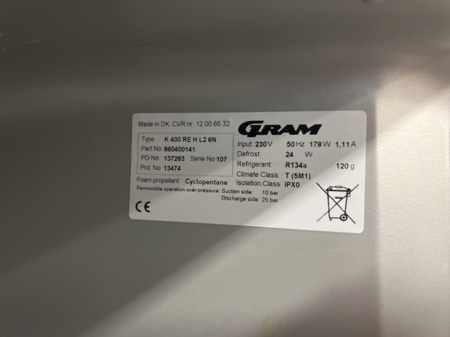 1154394-3 Refrigerator Gram K 400 RE H L2 6N