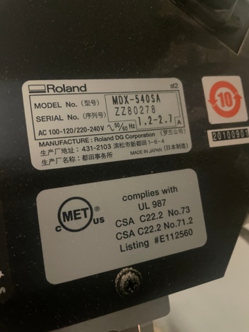 1187817-8 CNC router Roland Modela Pro II MDX-540