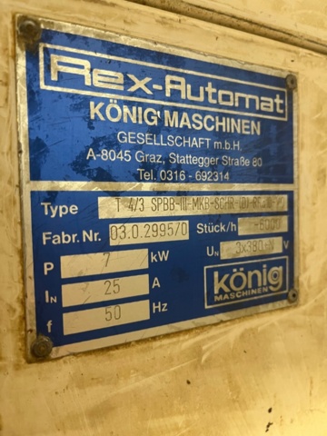 1187195-2 Automatic bun machine, Rex machine