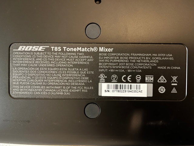 1145158-6 Audio mixer, Bose T8S ToneMatch Mixer