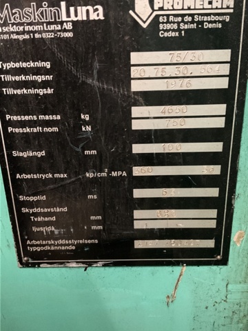 1121305-19 Edge press Promecam Luna with accessories