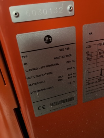 1189532-5 Track stacker, BT Staxio SSE135