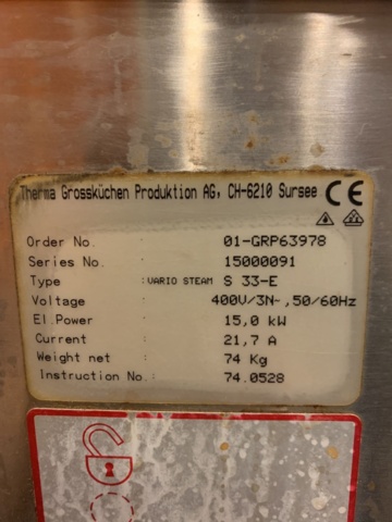 1134538-9 Steam cooker Electrolux Therma Line S33