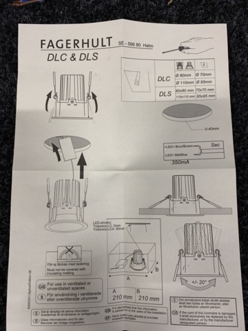 1190957-5 24 LED spotlights Fagerhult DLC 70