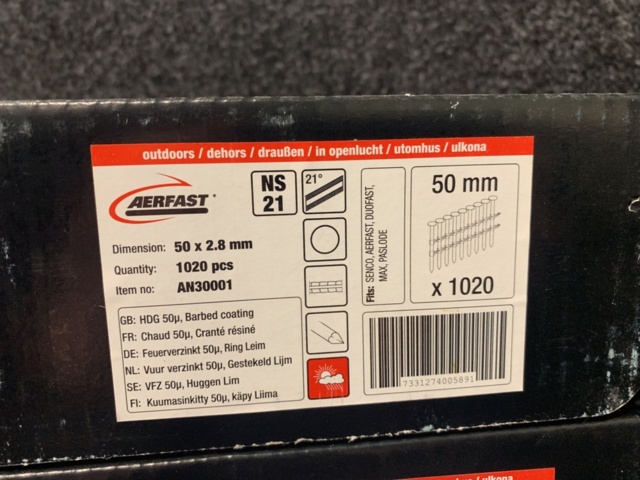 1190778-2 2040 pcs Nail Aerfast AN30001, 50x2.8 mm 21°