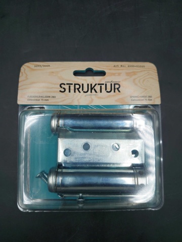 1191898-1 2 st Struktur fjädergångjärn elförzinklat, 75 mm - Frakt ingår