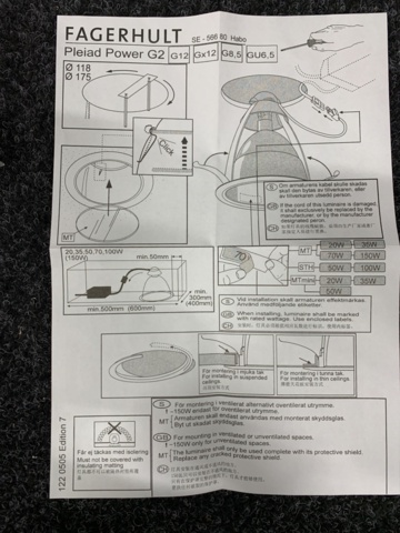 1190890-7 4 spotlights Fagerhult 35W