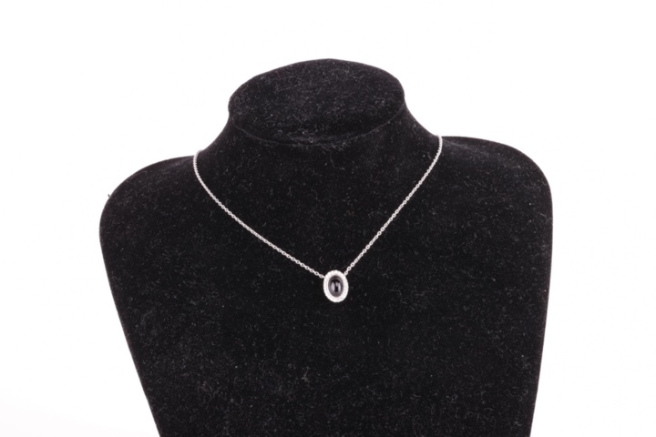 1193164-4 Necklace Hans D. Krieger 18K White Gold with Jet and Diamonds