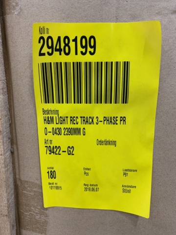 1191267-4 Fagerhult rail system Light Rec Track 3-phase