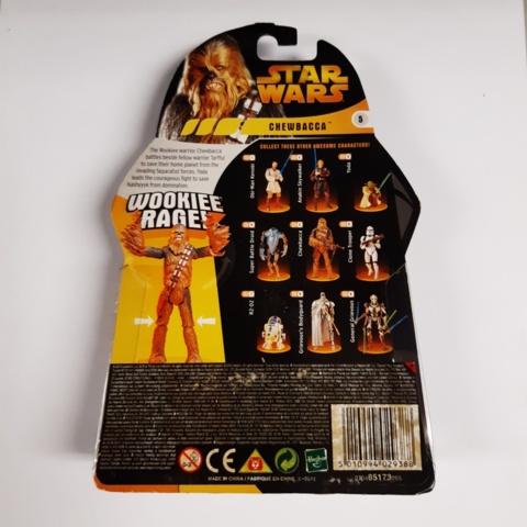 1199893-2 Lot of Star Wars action figures from 2005 in unbroken packaging.