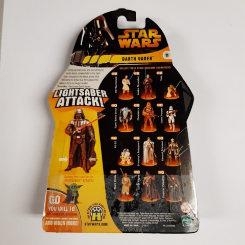 1199893-6 Lot of Star Wars action figures from 2005 in unbroken packaging.