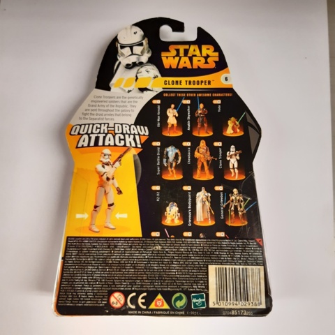 1199893-16 Lot of Star Wars action figures from 2005 in unbroken packaging.