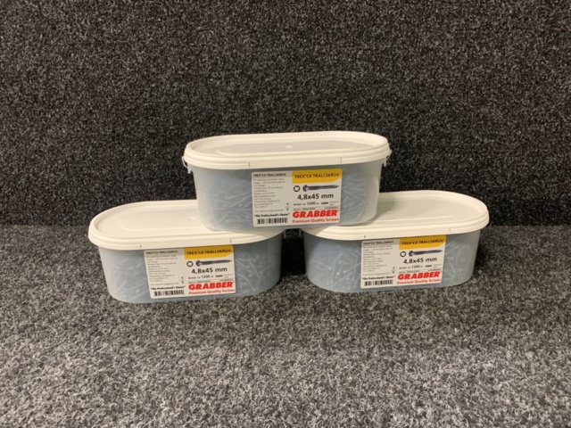 1200867-1 3 Packs Trallscrew 4.8x45, Grabber TREX C4