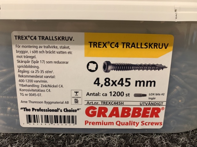 1200867-3 3 Packs Trallscrew 4.8x45, Grabber TREX C4