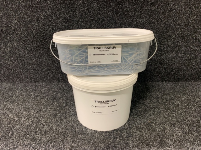 1200950-1 2 st Förpackningar Trallskruv 4.3x55 mm & 4.8x75 mm