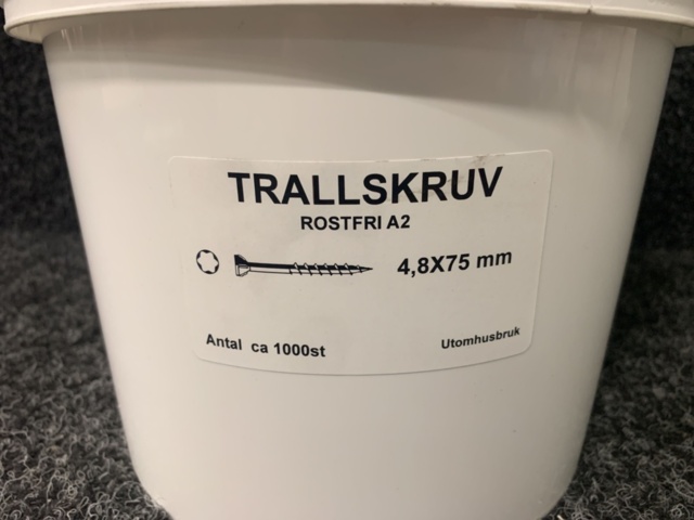 1200950-3 2 st Förpackningar Trallskruv 4.3x55 mm & 4.8x75 mm