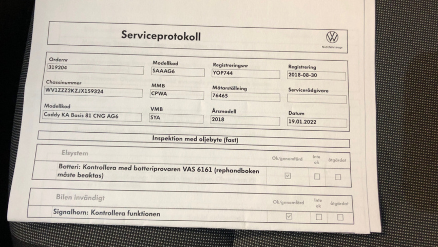 1201192-25 Volkswagen Caddy Panel Van 1.4 TGI BlueMotion DSG Sequential, 110hp, 2018