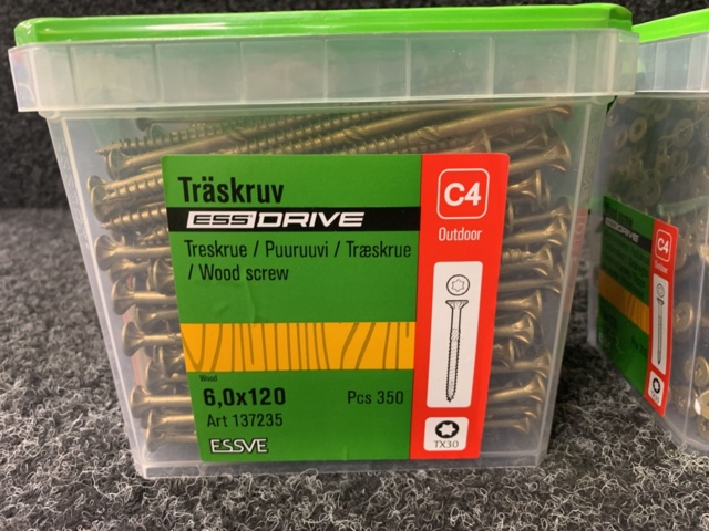 1201229-2 2 pcs Packages Wood screw 6.0x120 mm, Essve