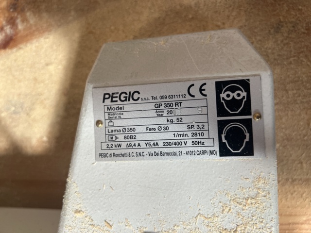 1153009-9 Cut/miter saw Pegic GP350 RT and chip suction filter