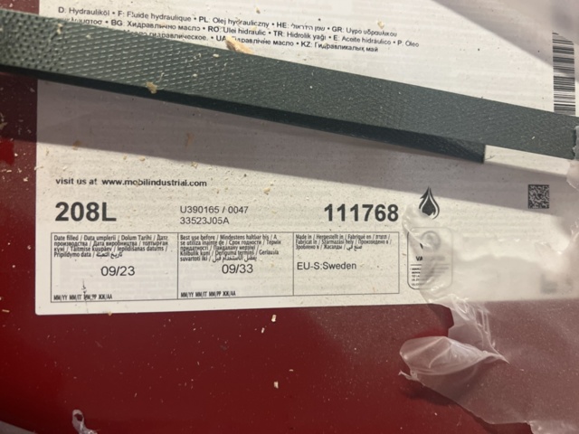 1153060-4 Hydraulic oil N46, 208 liters