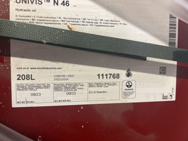 1153060-5 Hydraulic oil N46, 208 liters