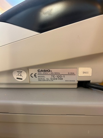 1144359-6 Casio TE-100-1 Cash register