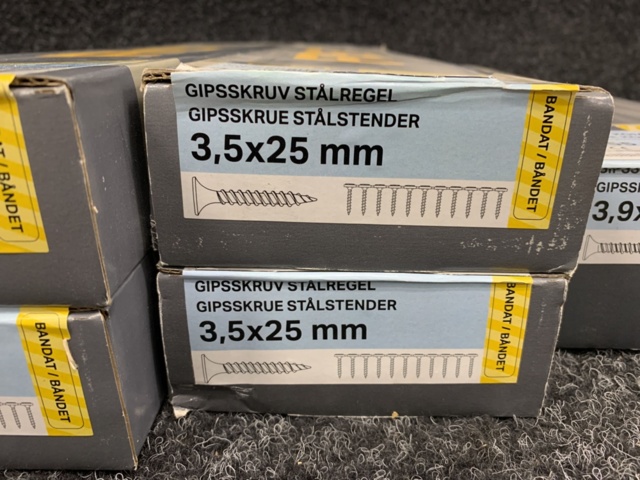 1201580-4 Sortiment med bandad gipsskruv, Fast