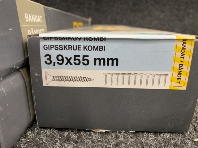 1201580-6 Sortiment med bandad gipsskruv, Fast