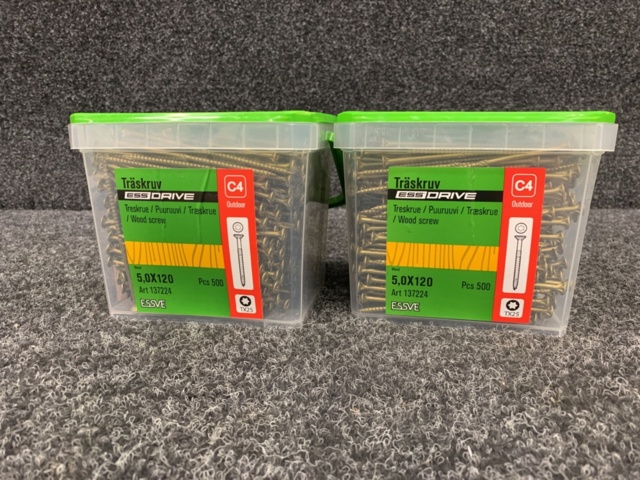 1201612-1 2 pcs Packs Wood screw 5.0x120 mm, Essve