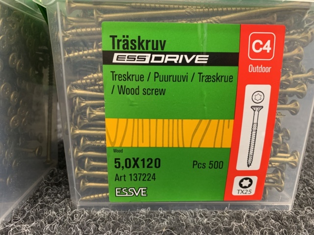 1201612-2 2 pcs Packs Wood screw 5.0x120 mm, Essve