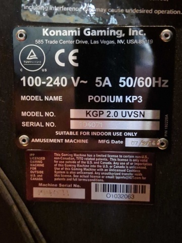 1150283-3 Slot machines 2 pcs - Konami Gaming KGP 2.0 UVSN