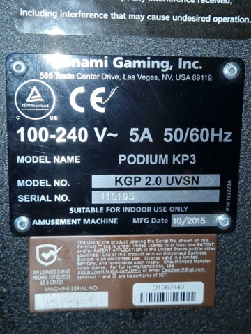 1150303-8 Slot machines 3 pcs - Konami Gaming KGP 2.0 UVSN