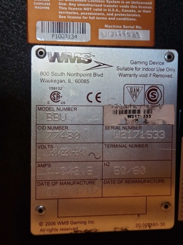 1150306-6 Slot machines 2 pcs - WMS Gaming BB1