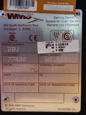 1150306-7 Slot machines 2 pcs - WMS Gaming BB1