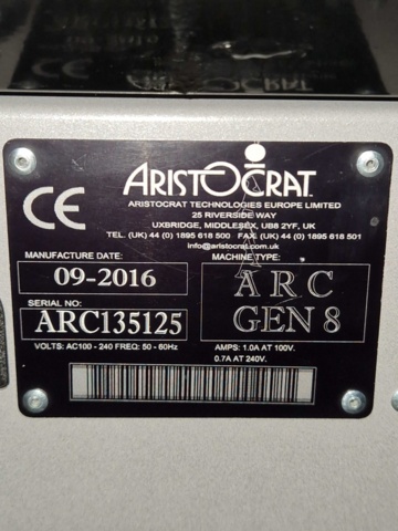 1150320-6 Slot machines 2 pcs - Aristocrat Gen 8 NOTE! No game!