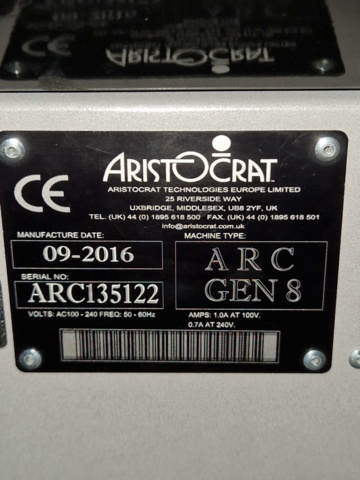 1150320-7 Slot machines 2 pcs - Aristocrat Gen 8 NOTE! No game!