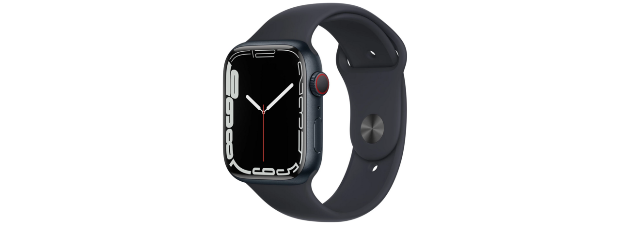 1200040-2 Apple Watch Series 7 GPS + Cellular, 45mm Midnight Aluminium Case with Midnight Sport Band