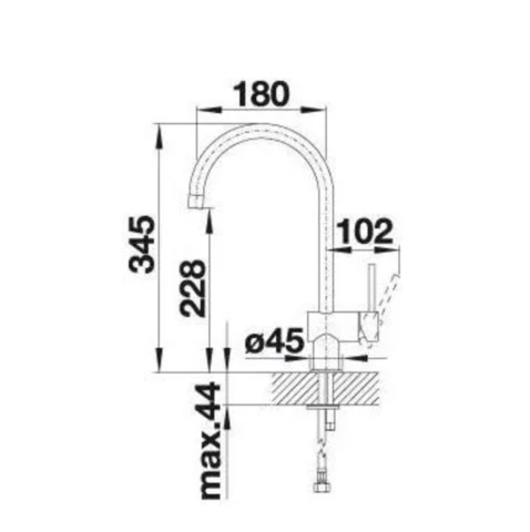 1202821-2 BLANCO FILO-S kitchen mixer with hand shower, silgranite anthracite - shipping included