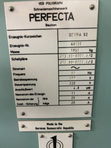 1192565-21 Paper guillotine - Perfecta Seypa 92