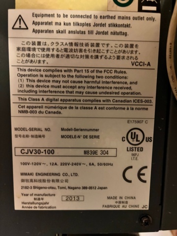 1203699-15 Printer 3 pcs - Mimaki CJV30-100/JV33-130 with Mimaki Bulk System