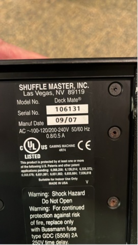 1204136-2 Card shuffler Shuffle Master Deck Mate -08