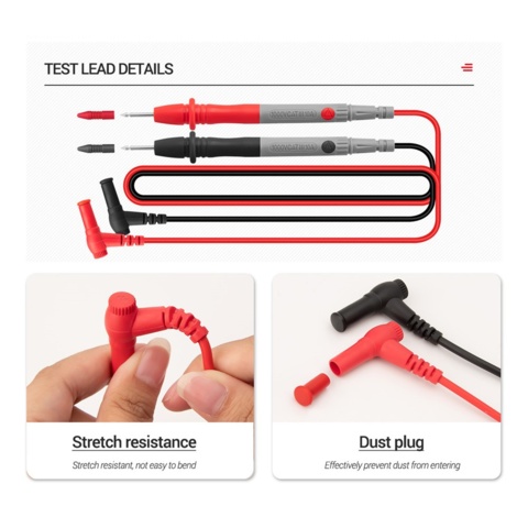 1204598-14 Tångamperemeter + fuktdetektor + kontaktfri termometer, + elektroniskt vattenpass - Frakt ingår