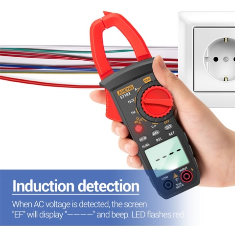 1204598-16 Tångamperemeter + fuktdetektor + kontaktfri termometer, + elektroniskt vattenpass - Frakt ingår
