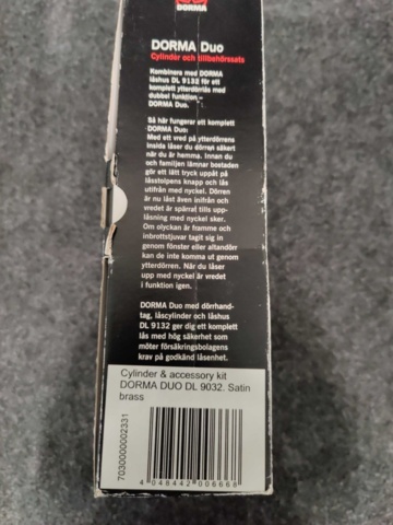 1204979-3 Cylinder & accessory kit Dorma Duo, Brass