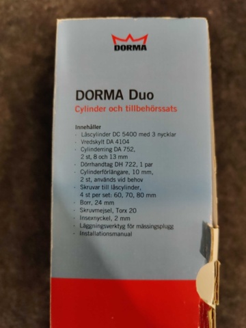1204979-6 Cylinder & accessory kit Dorma Duo, Brass