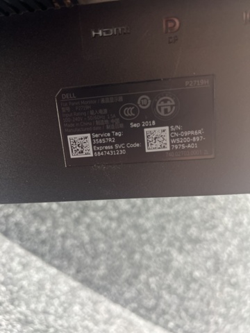 1177672-4 Computer monitor 27" with accessories - Dell P2719H - 2018