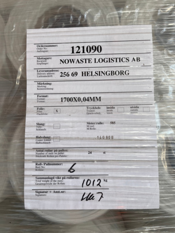 1201934-4 Topparksplast för palletering 9st pallar