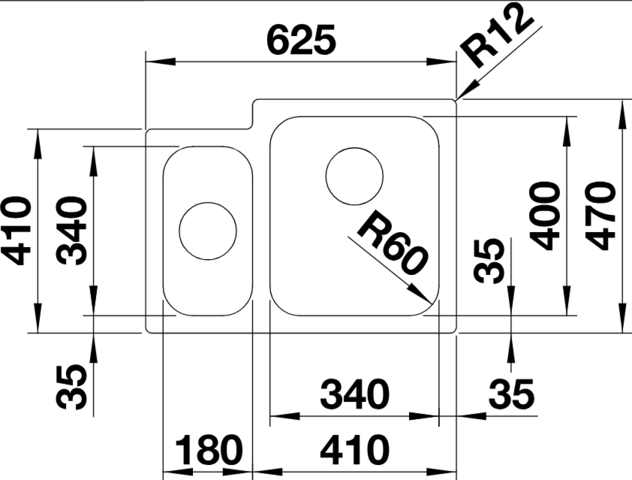 1202569-2 Blanco stainless steel sink Supra 340/180-IF - shipping included