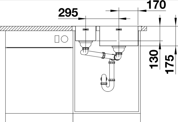 1202569-3 Blanco stainless steel sink Supra 340/180-IF - shipping included