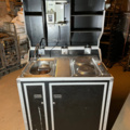 1194268-1 Mobile kitchen with hotplates, fridge, tap and sink as well as water heater